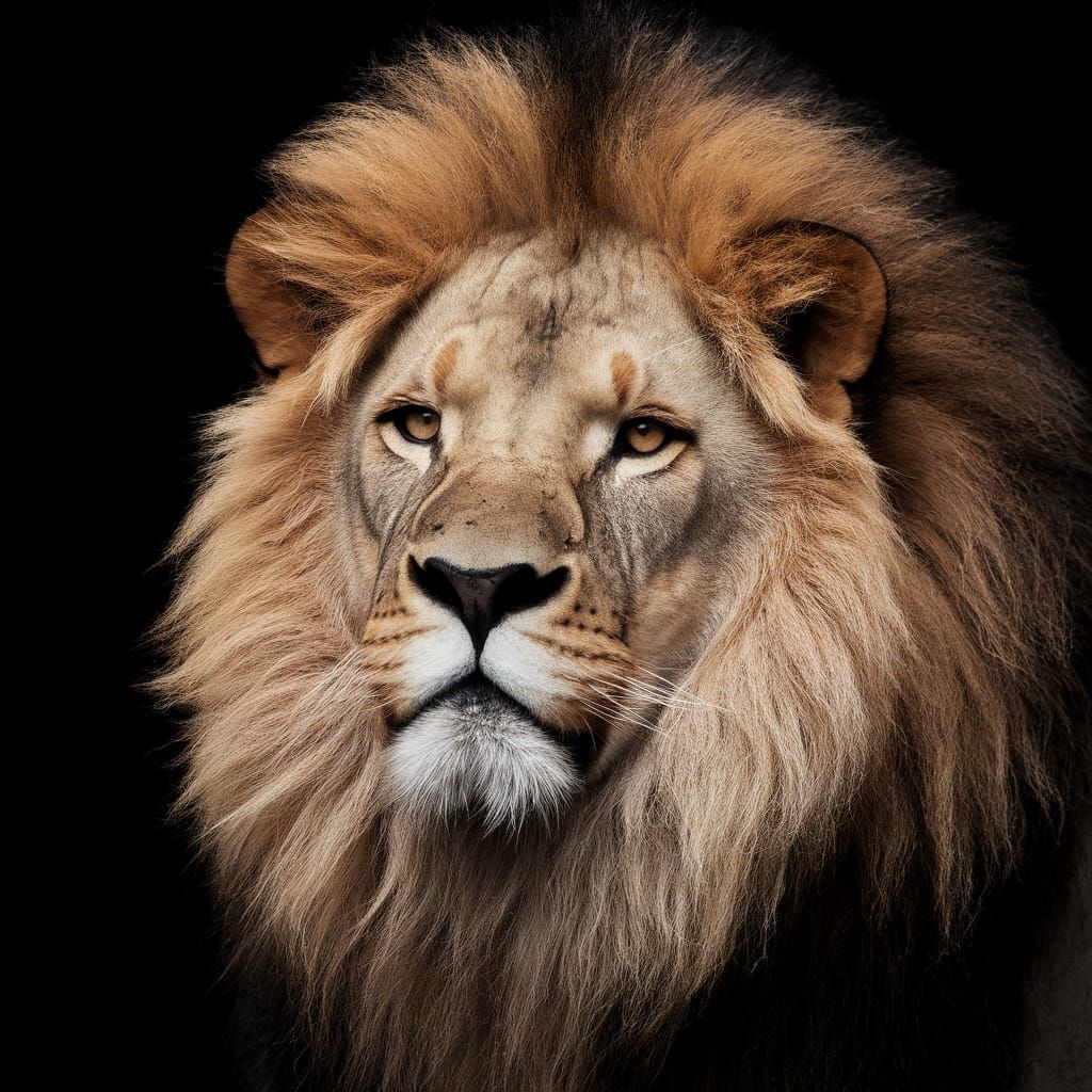 Surreal Lion in Dreamlike Landscape