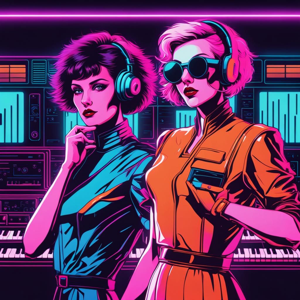 Synthwave Duo: 1980s Neon Synthpop