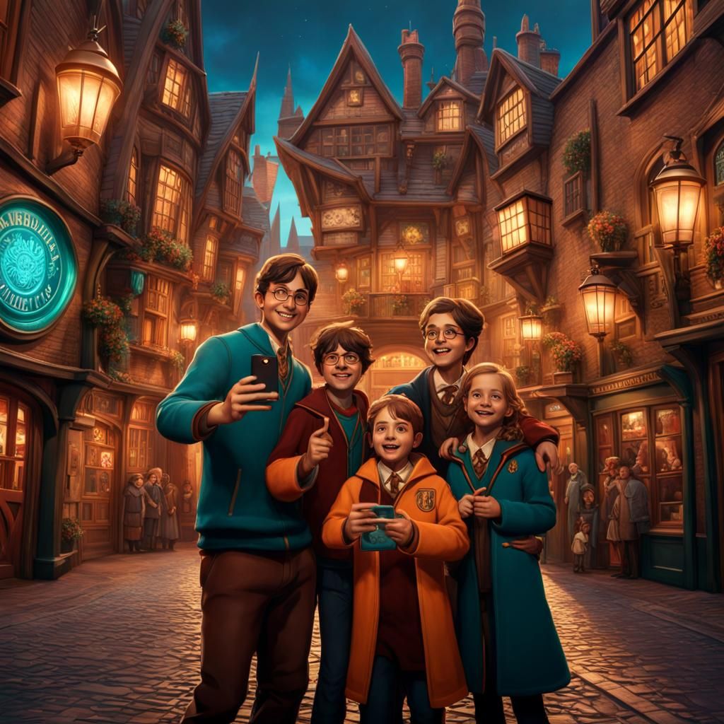 Family Selfie at Harry Potter Theme Park