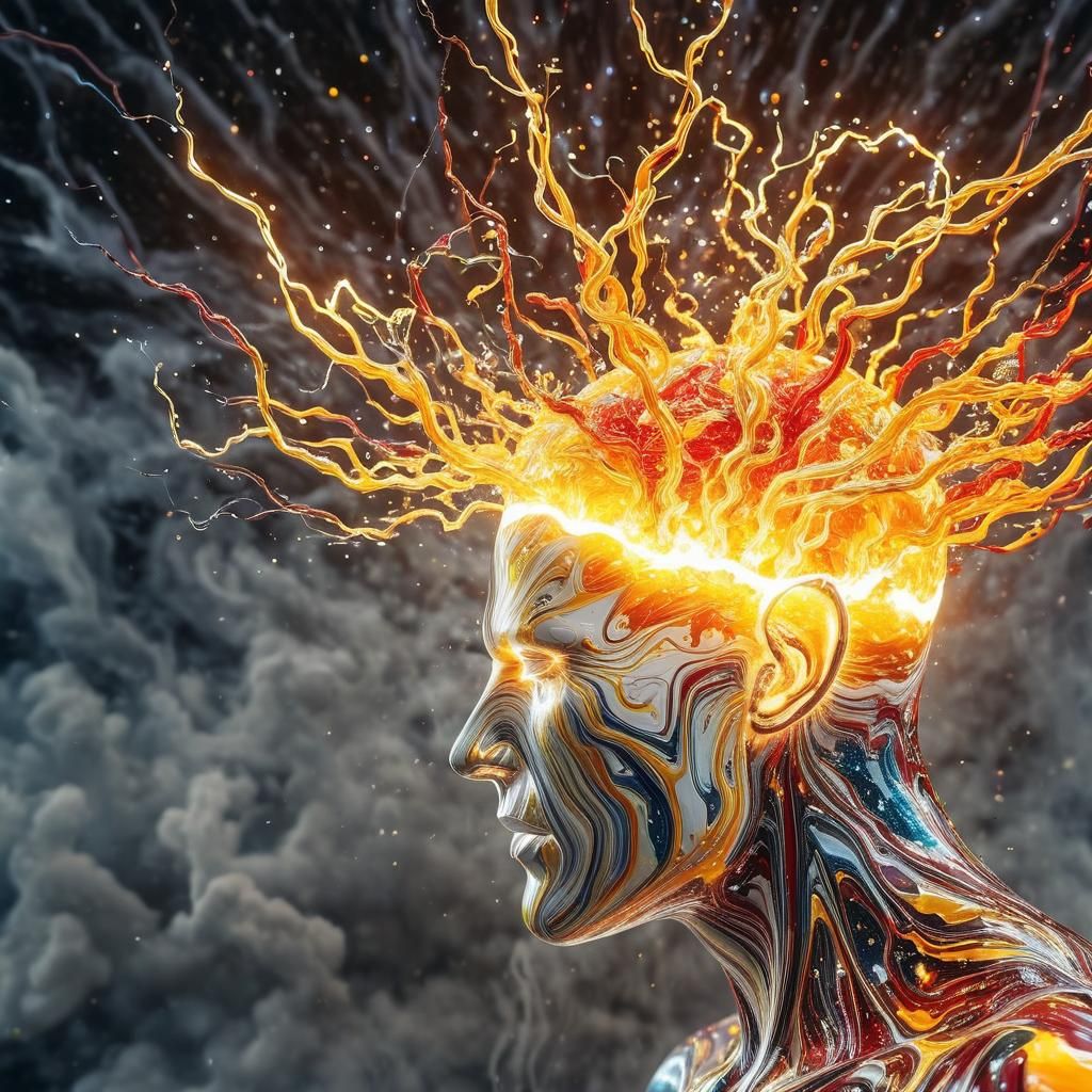 Electric Humanoid: Synapses Firing in 3D Render