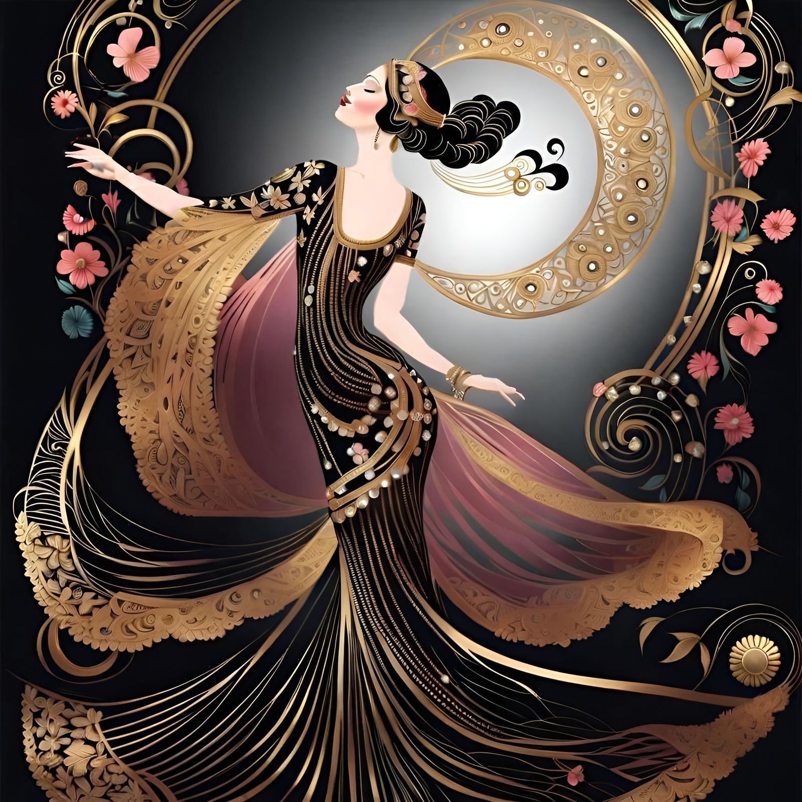 Art Deco Dancing Woman