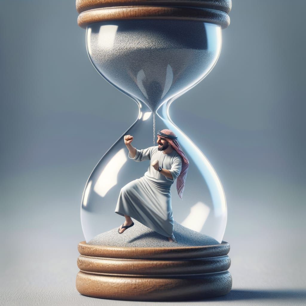Humorous Hourglass Dance of a Middle-Eastern Man