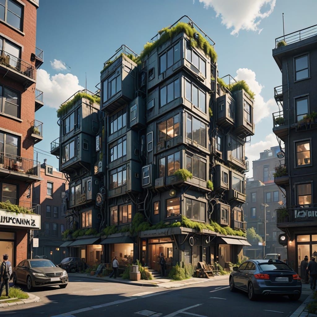 Biopunk contemporary town