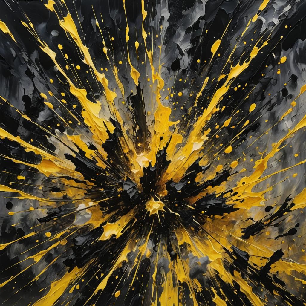 Abstract Explosion in Expressionist Impasto Style