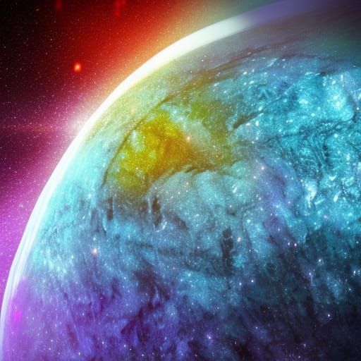 Diamond Rain on Ice Giant Planet, Hyperrealistic Splash Art