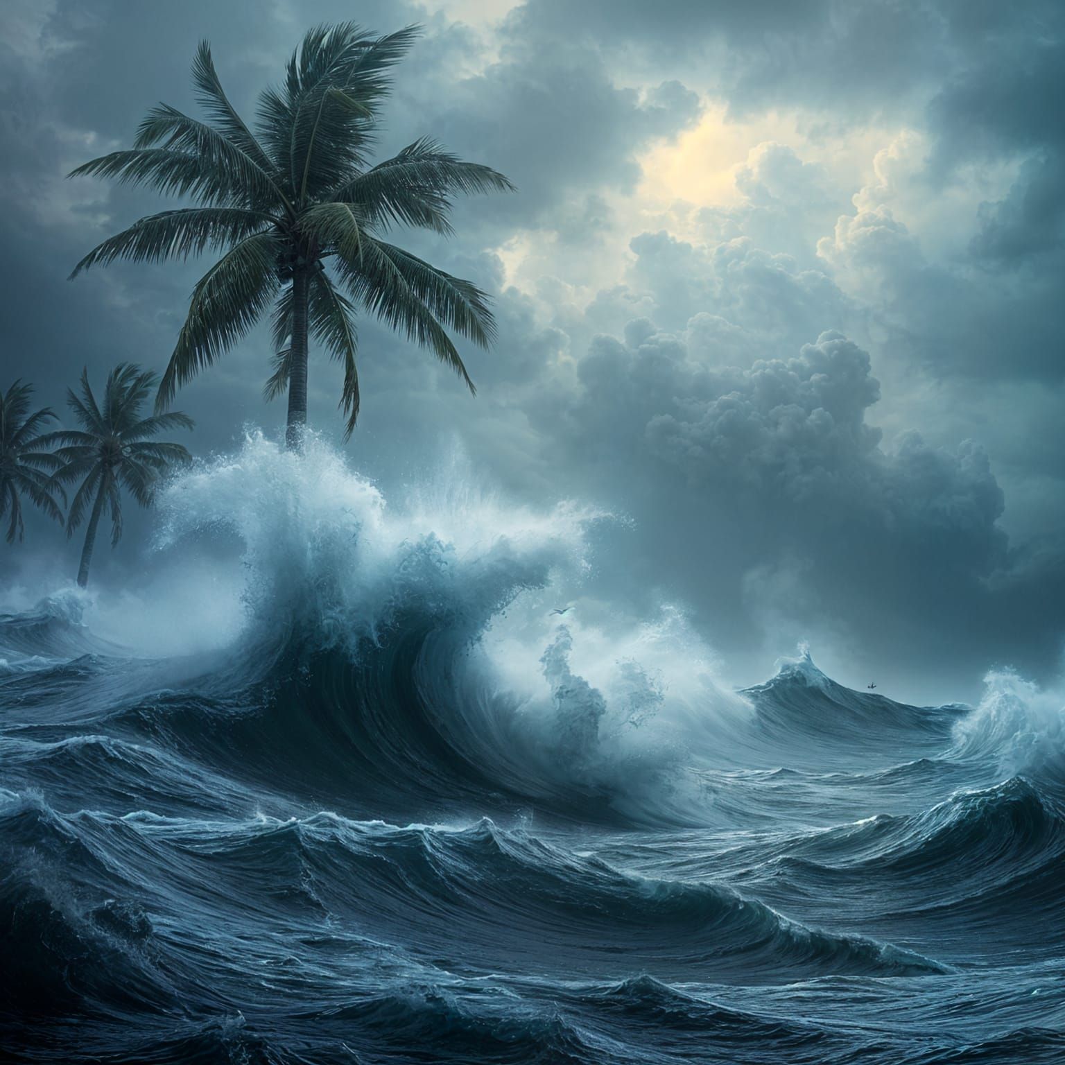 Epic Tropical Storm Digital Painting
