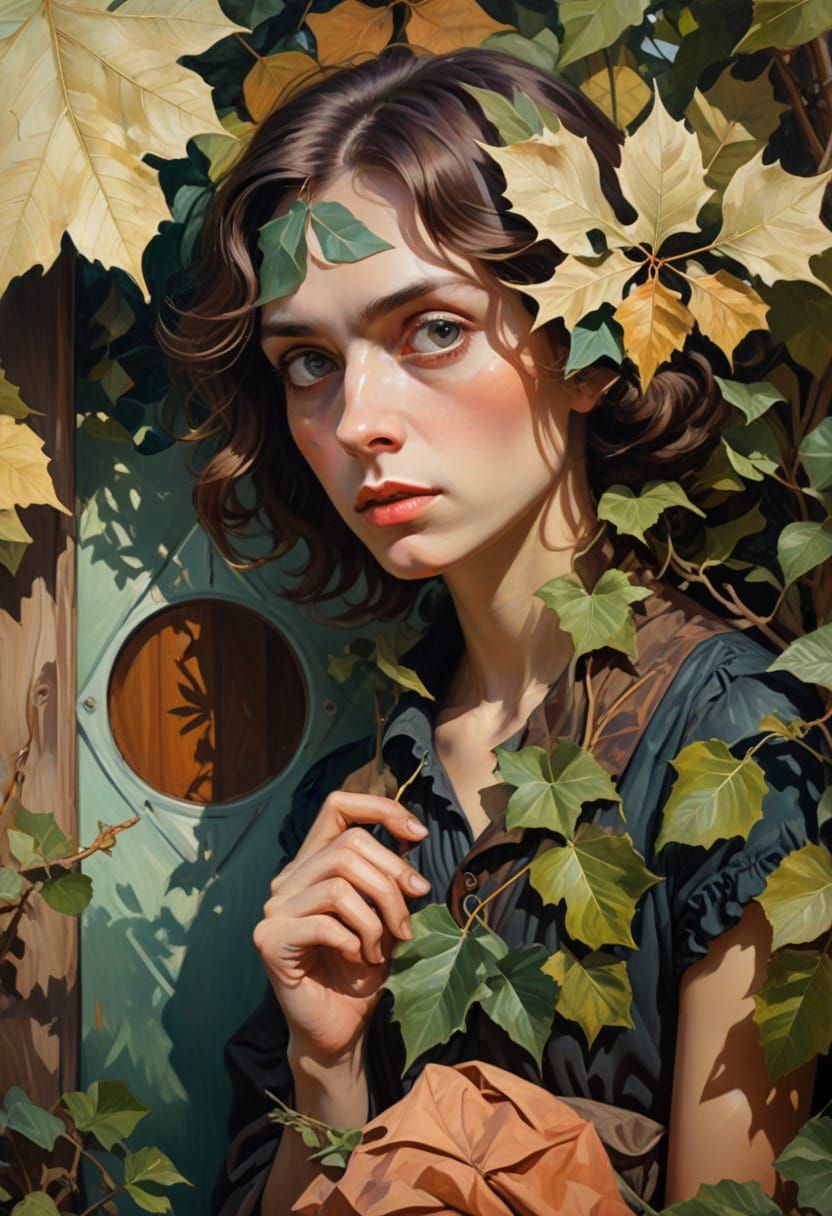 Victorian Man Watches Neighbor in Secretive Garden Portrait