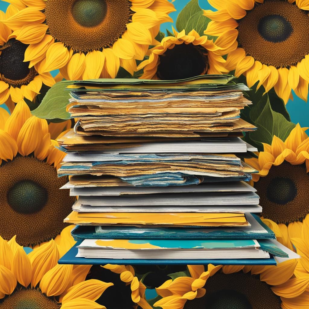 Sunflowers and Catalogs: A Van Gogh Inspired Still Life