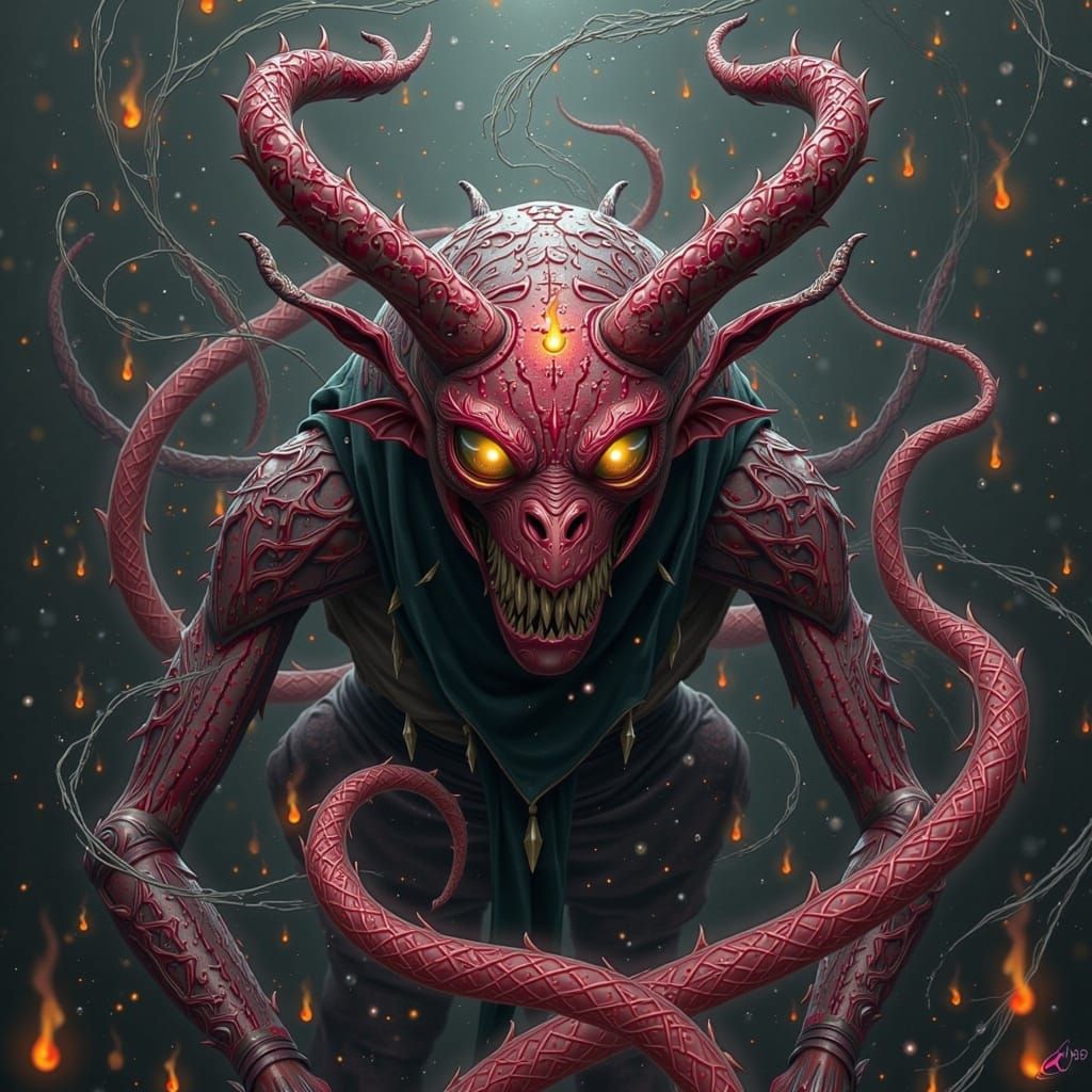 Malevolent, Horned Fae in Dark, Gothic Style