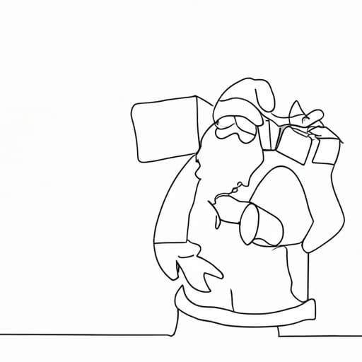 Santa Claus as line art