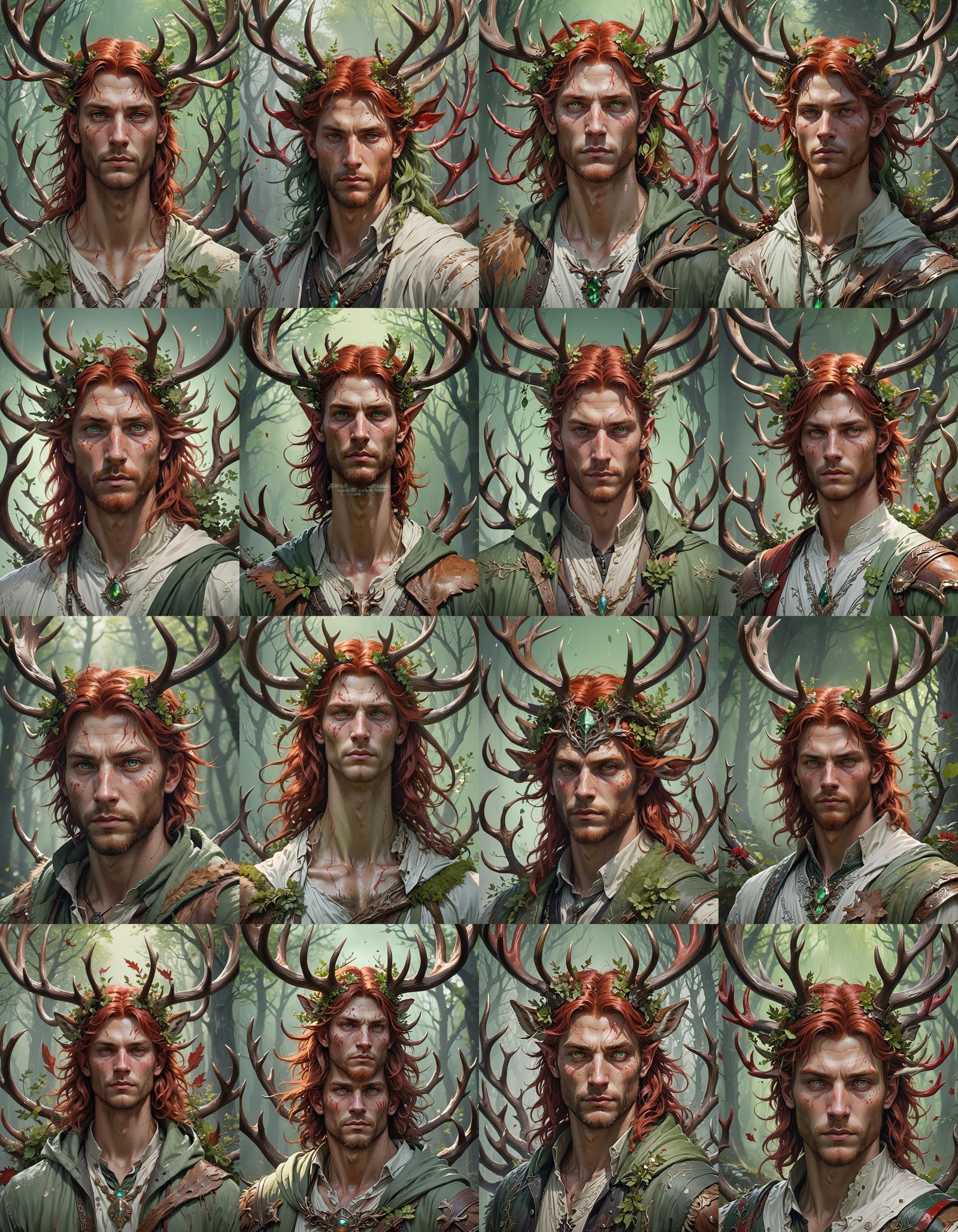 Ethereal Deer Demi-Human Portrait in Hyperdetailed Style