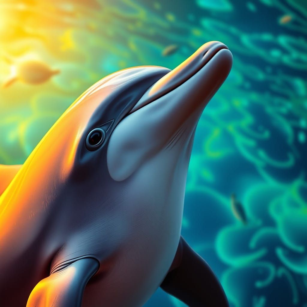 Hyperrealistic Dolphin in Tropical Ocean