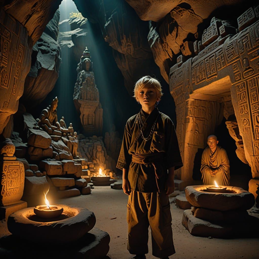 Young Boy Discovers Ancient Secrets with Tibetan Bishop in C...