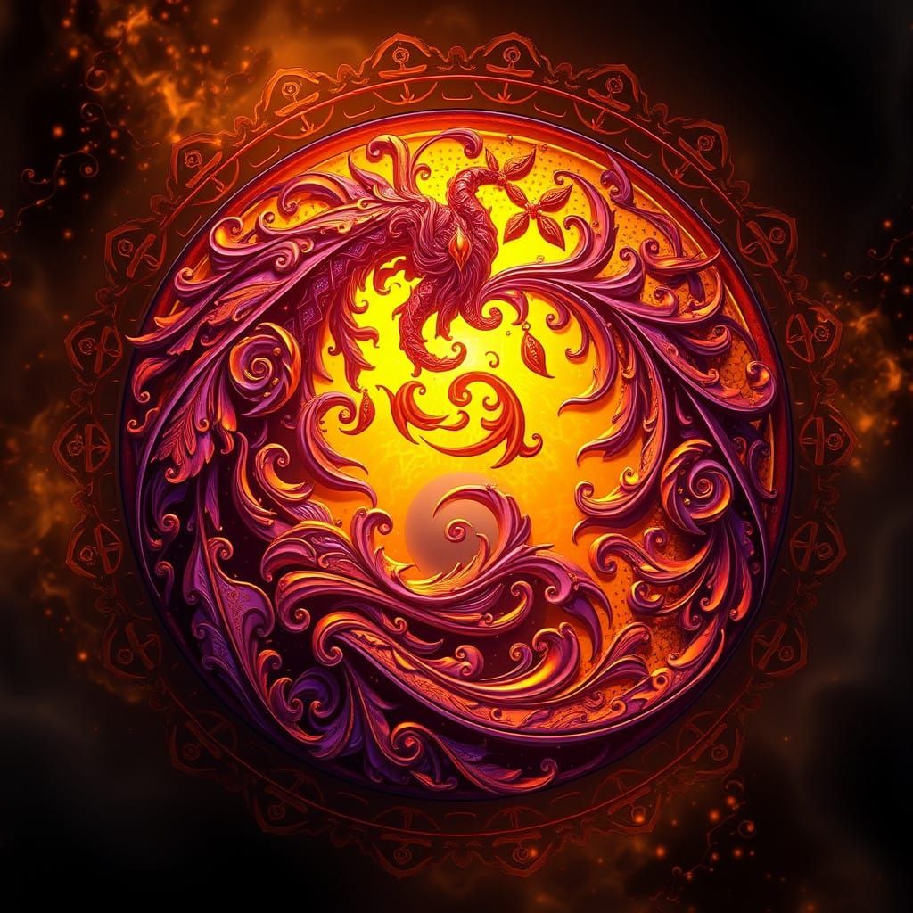 Majestic Yinyang Symbol in Dark Fantasy