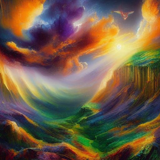 <lora:Paintings1 5:1.0>, Alien Landscape