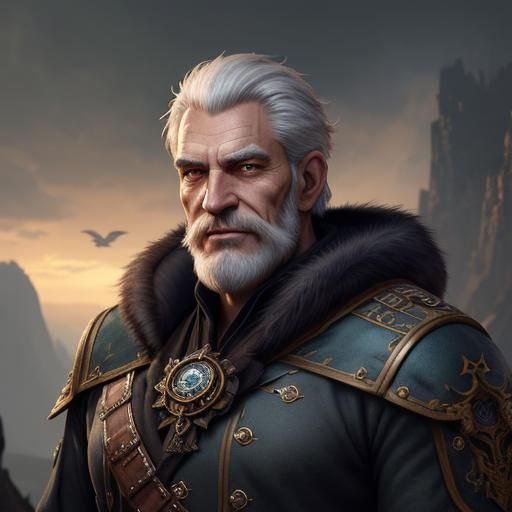 Handsome Guild Master: Detailed Fantasy Matte Painting