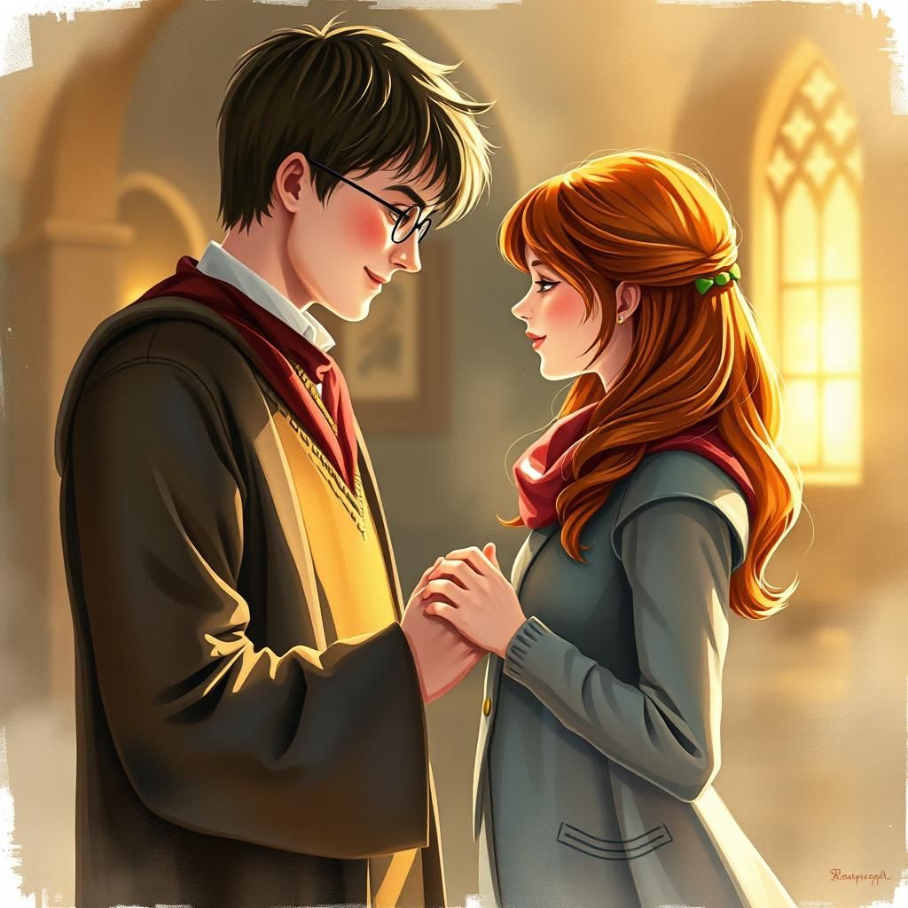 Harry and Ginny: A Romantic Watercolor Fantasy