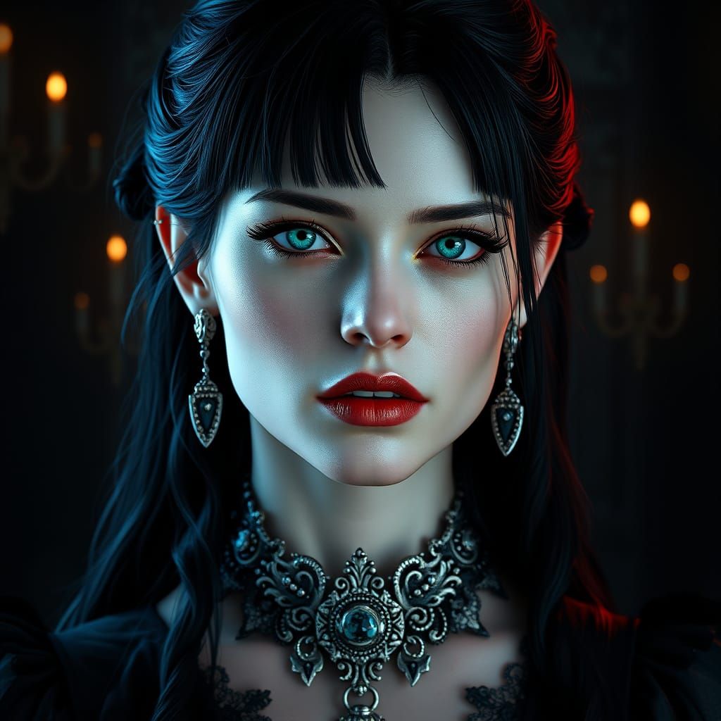 Mystical Gothic Siren in Victorian-Inspired Elegance