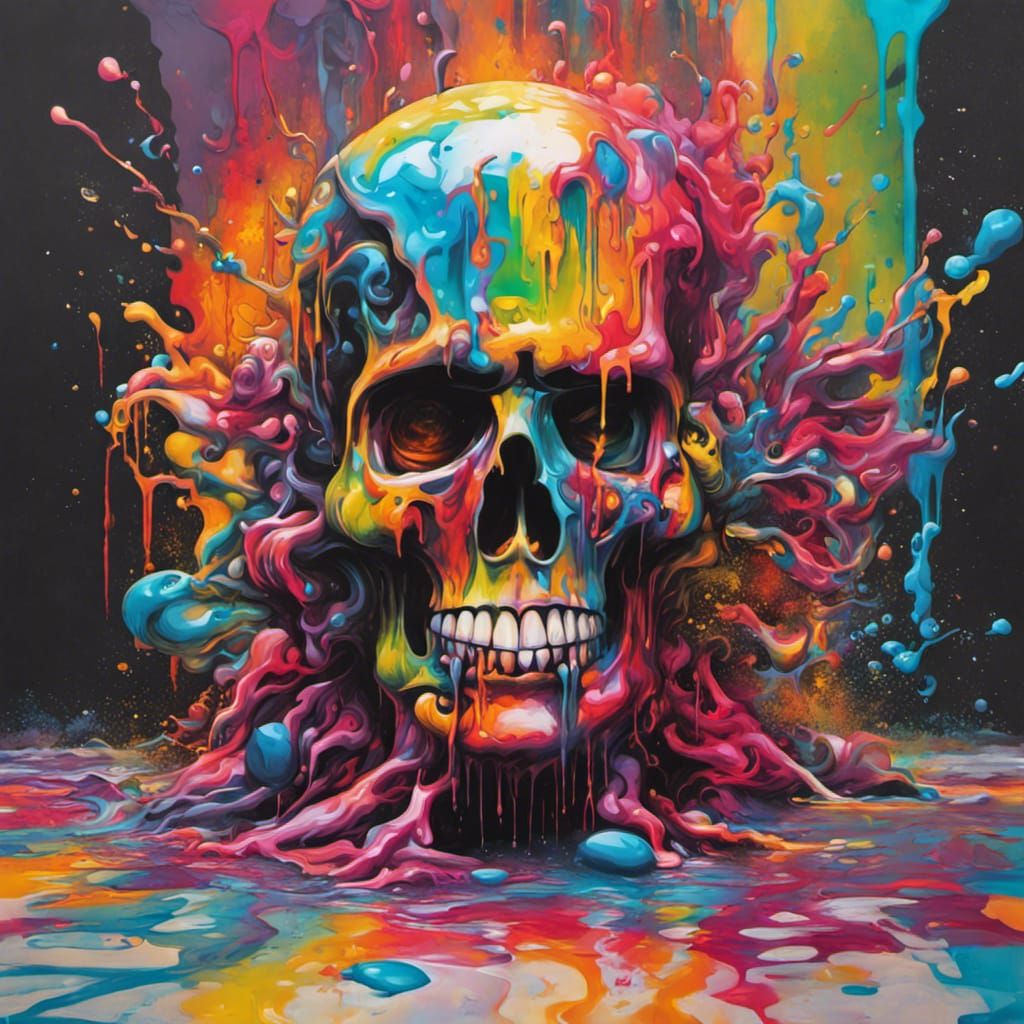 Hallucination in Colorful Graffiti Street Art