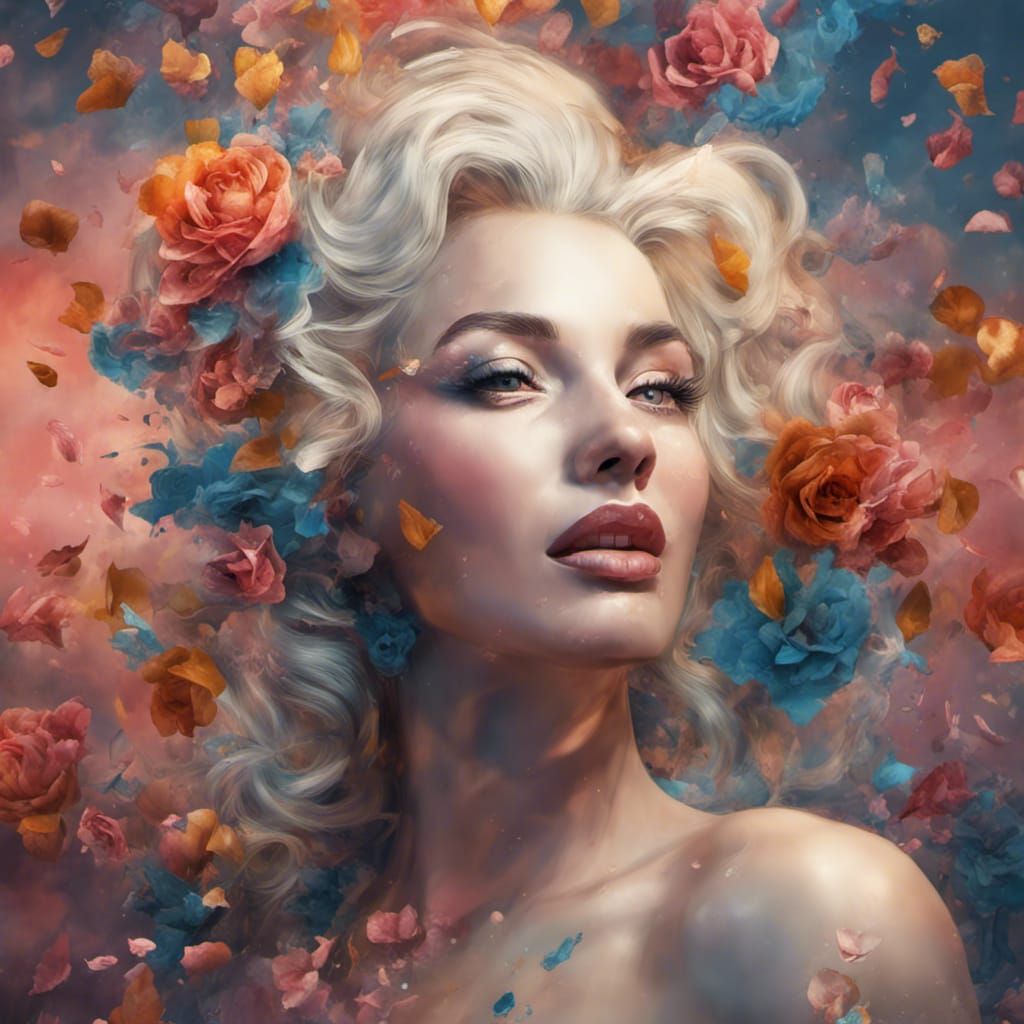 The woman with flowers