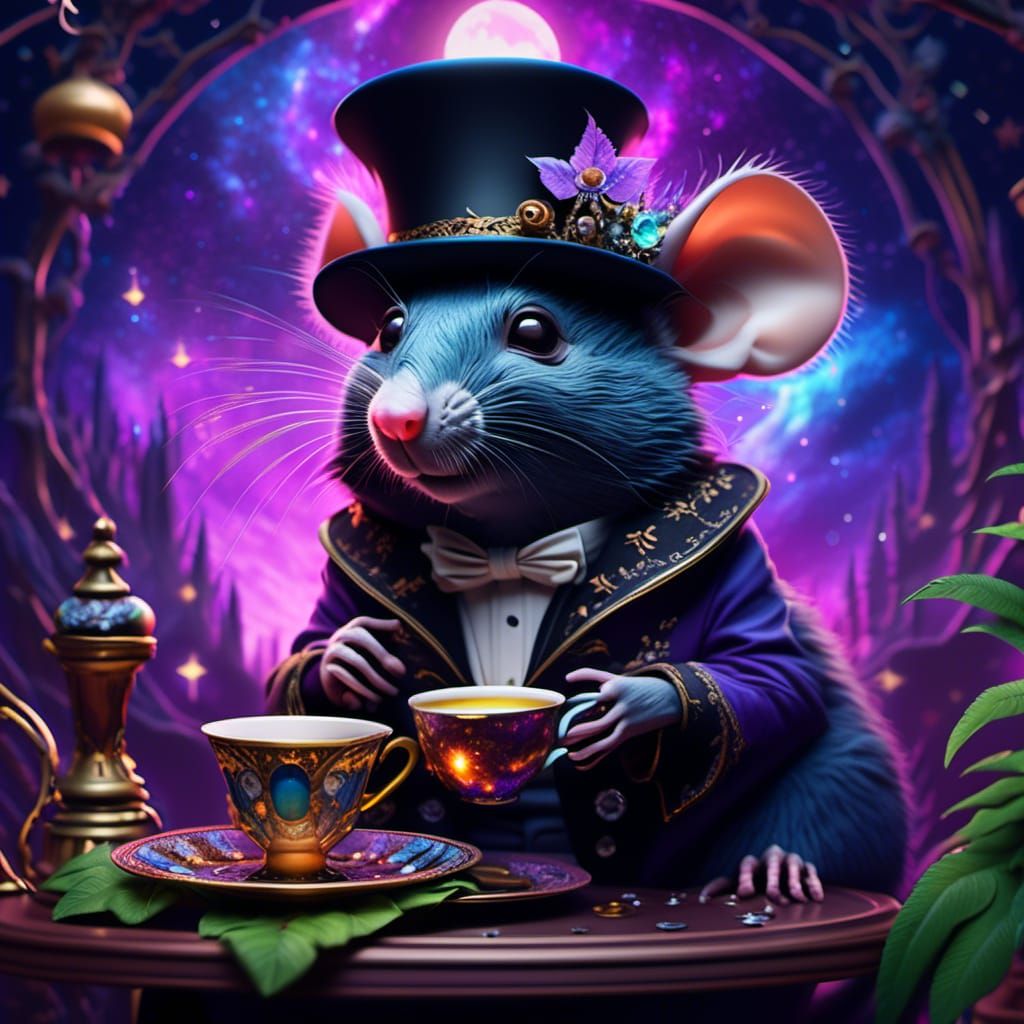 Cosmic Galaxy Rat in Top Hat