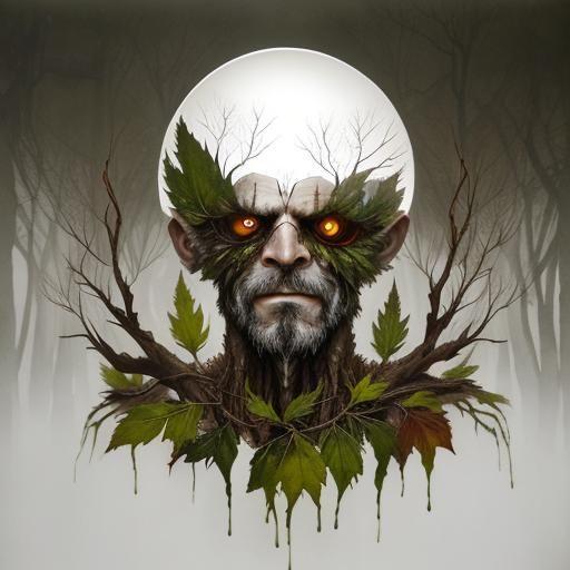 Cyberpunk Nature Creature Double Exposure Photograph