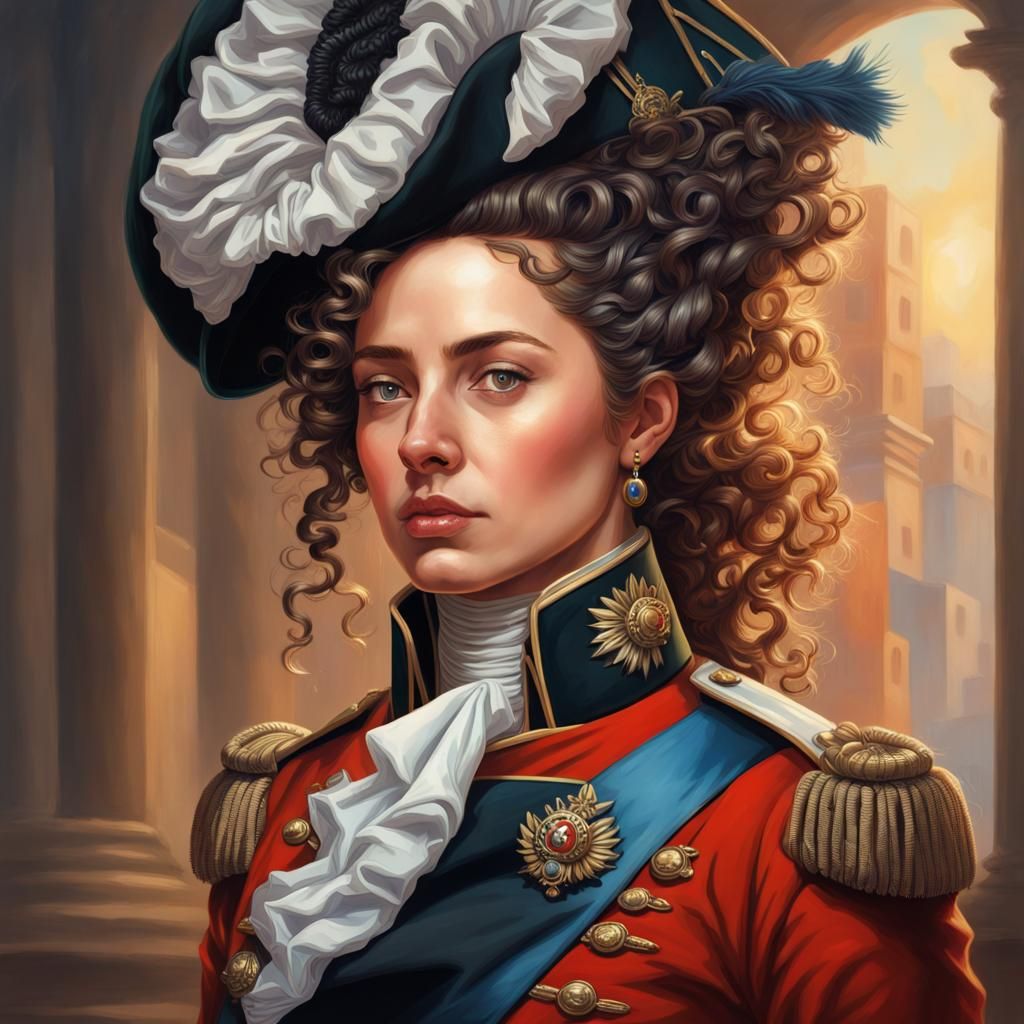 Stunning 18th Century Soldier Woman in Uniform