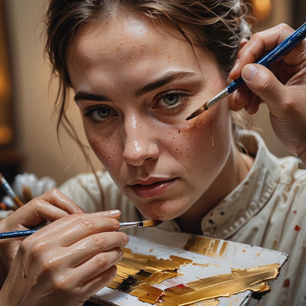 Painter at Work: Hyper-Realistic Portrait Photography