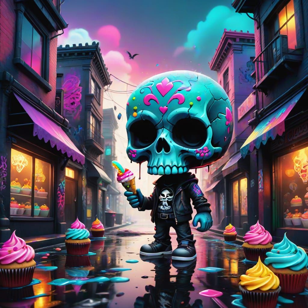 Old School Tattoo Sheet in Lisa Frank Art Style