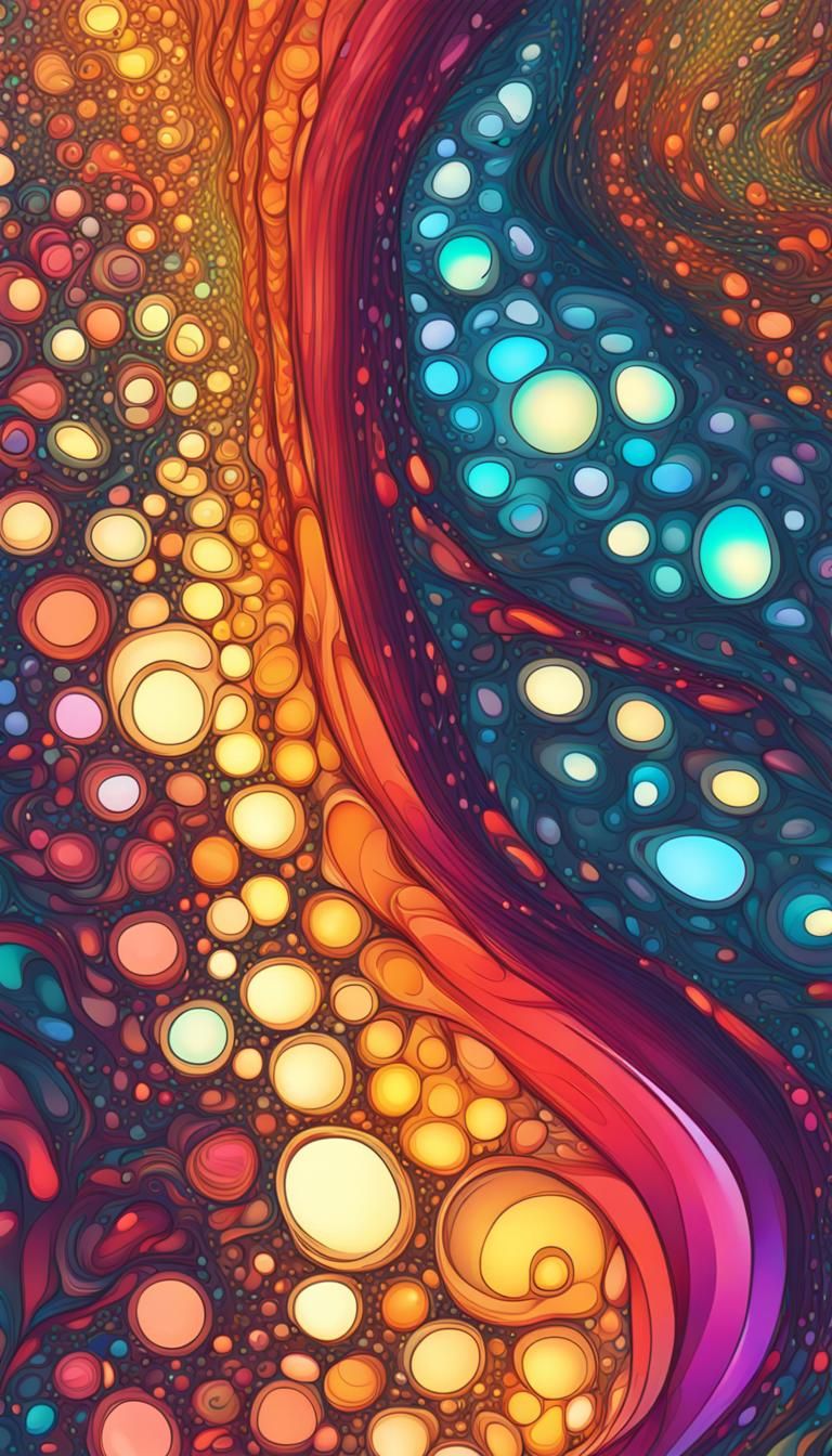 Giant Lava Lamp Interior with Glowing Lights