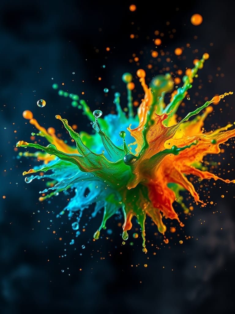 Surreal Paint Splash in Ultra Slow Motion Cinematic Photo
