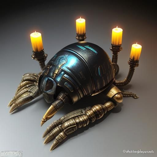 Cyberpunk Scarab Beetle in Ancient Egypt