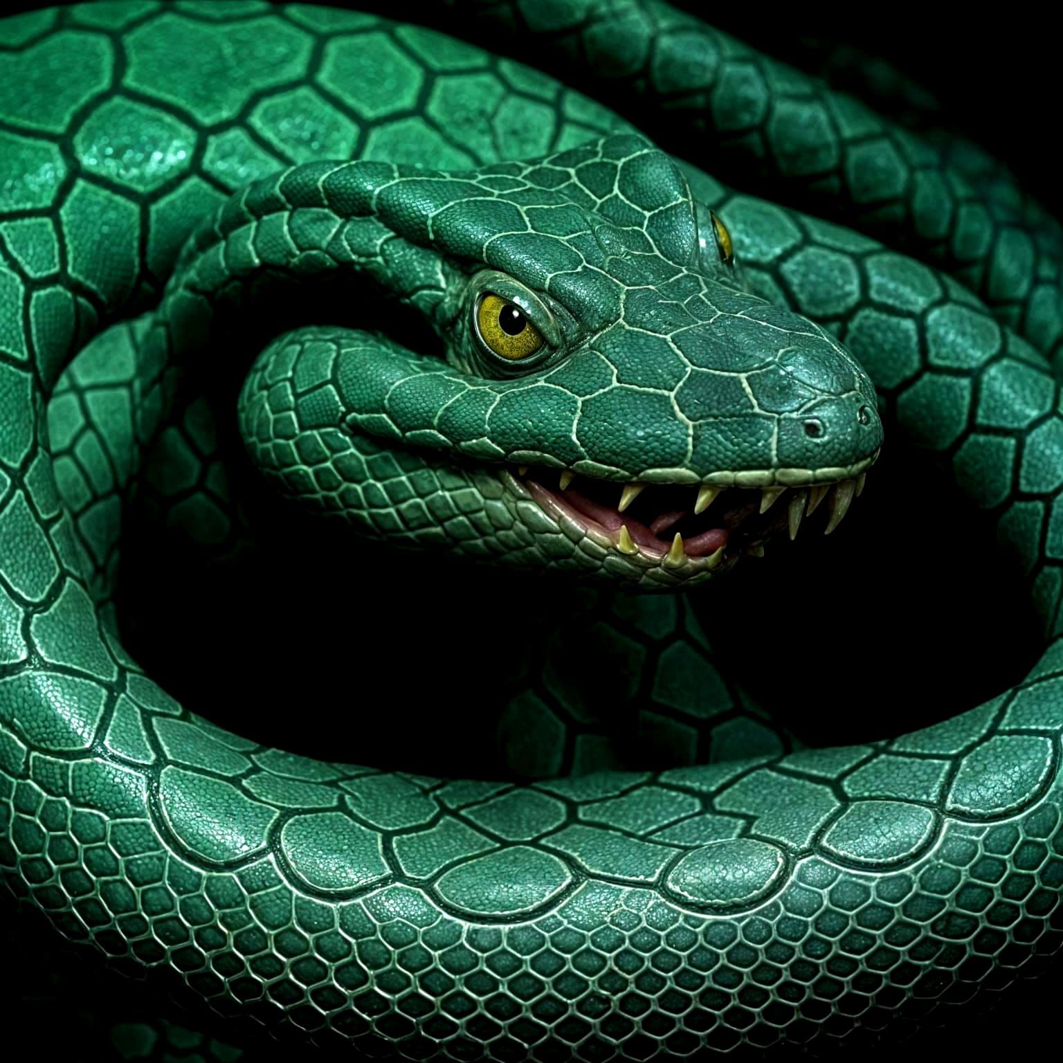 Disgusting Den of Snakes with Gaping Mouths