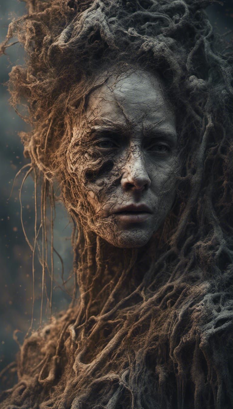 Dramatic Decaying Face in Digital Matte Painting