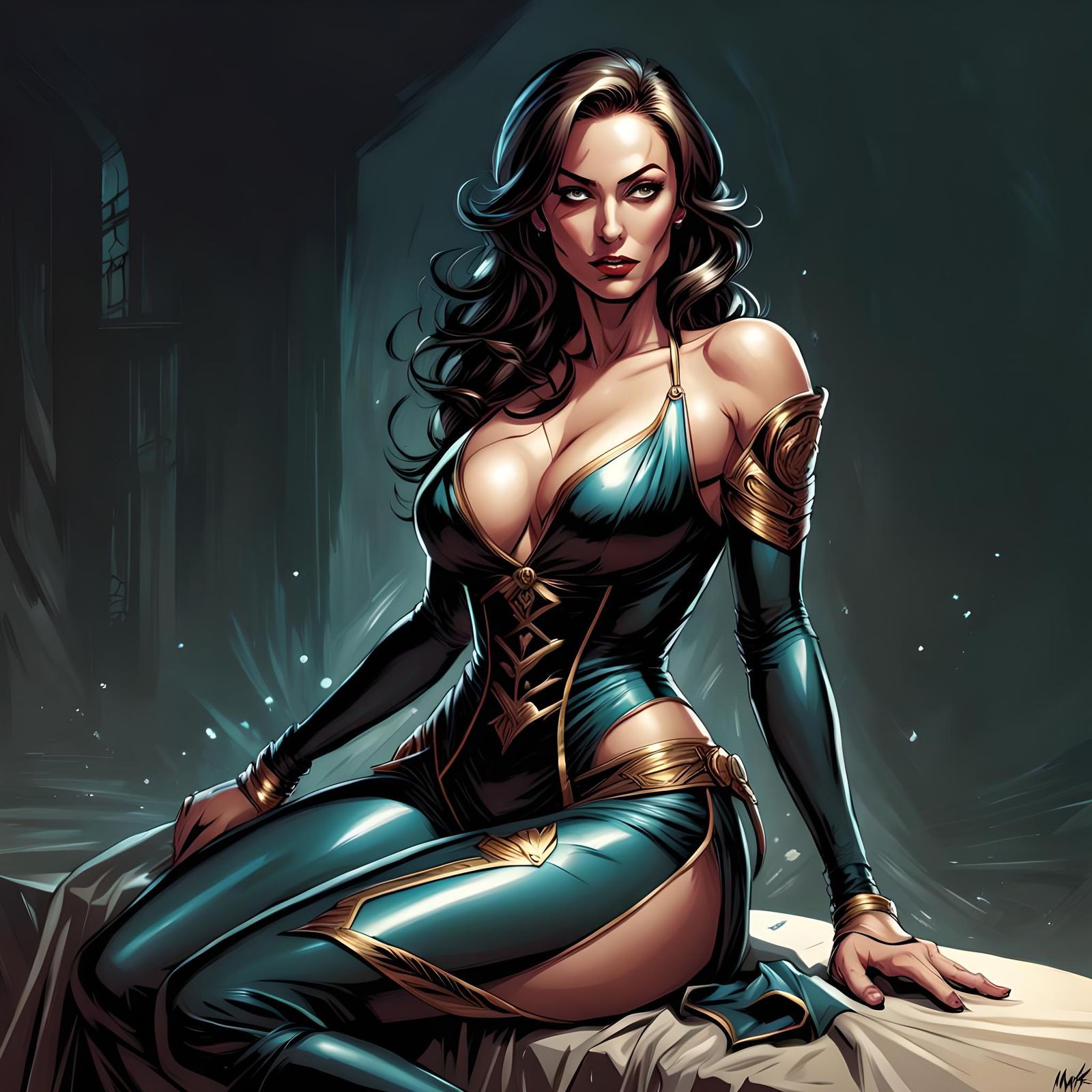 Seductive Comic Book Art of a Beautiful Woman