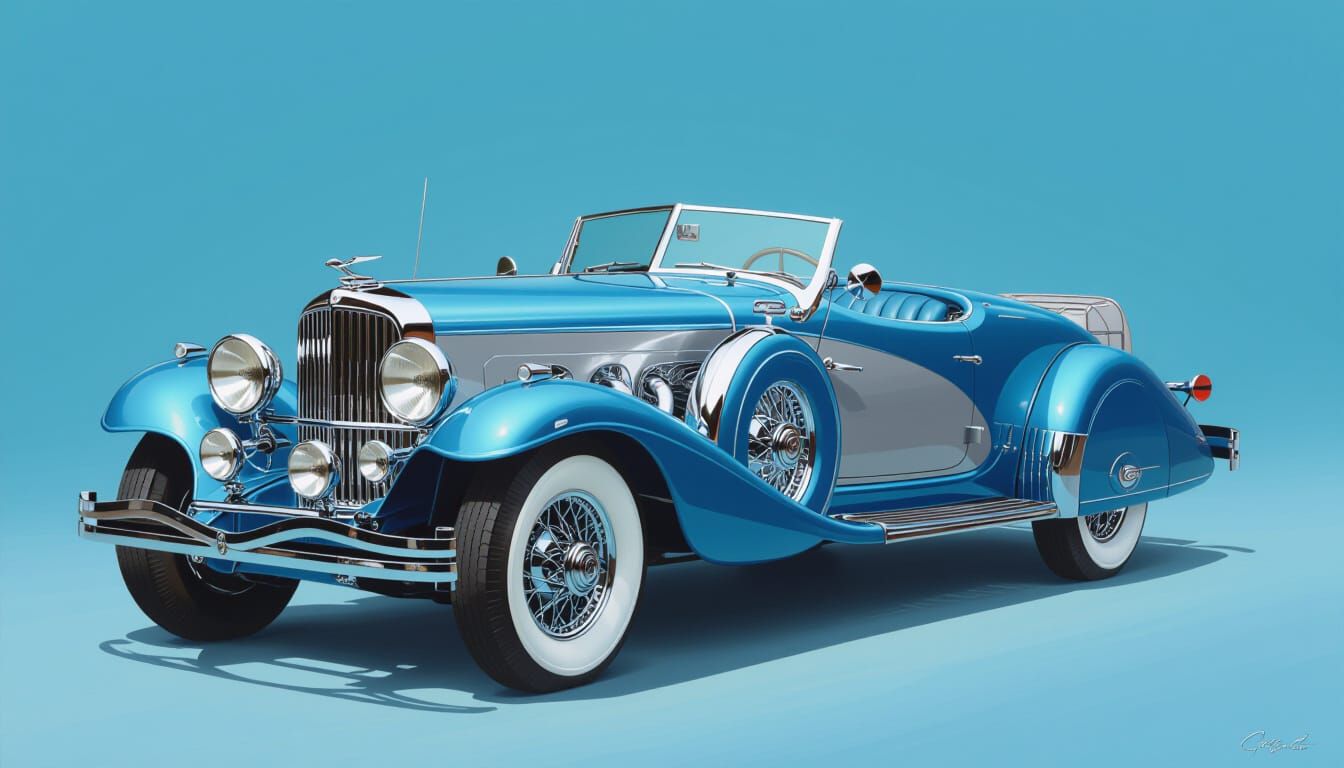 1935 Duesenberg Speedster in Blue Metallic & Silver: Hyperre...