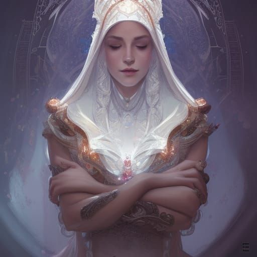 White Leaf Crystal Castle Portrait in 8K