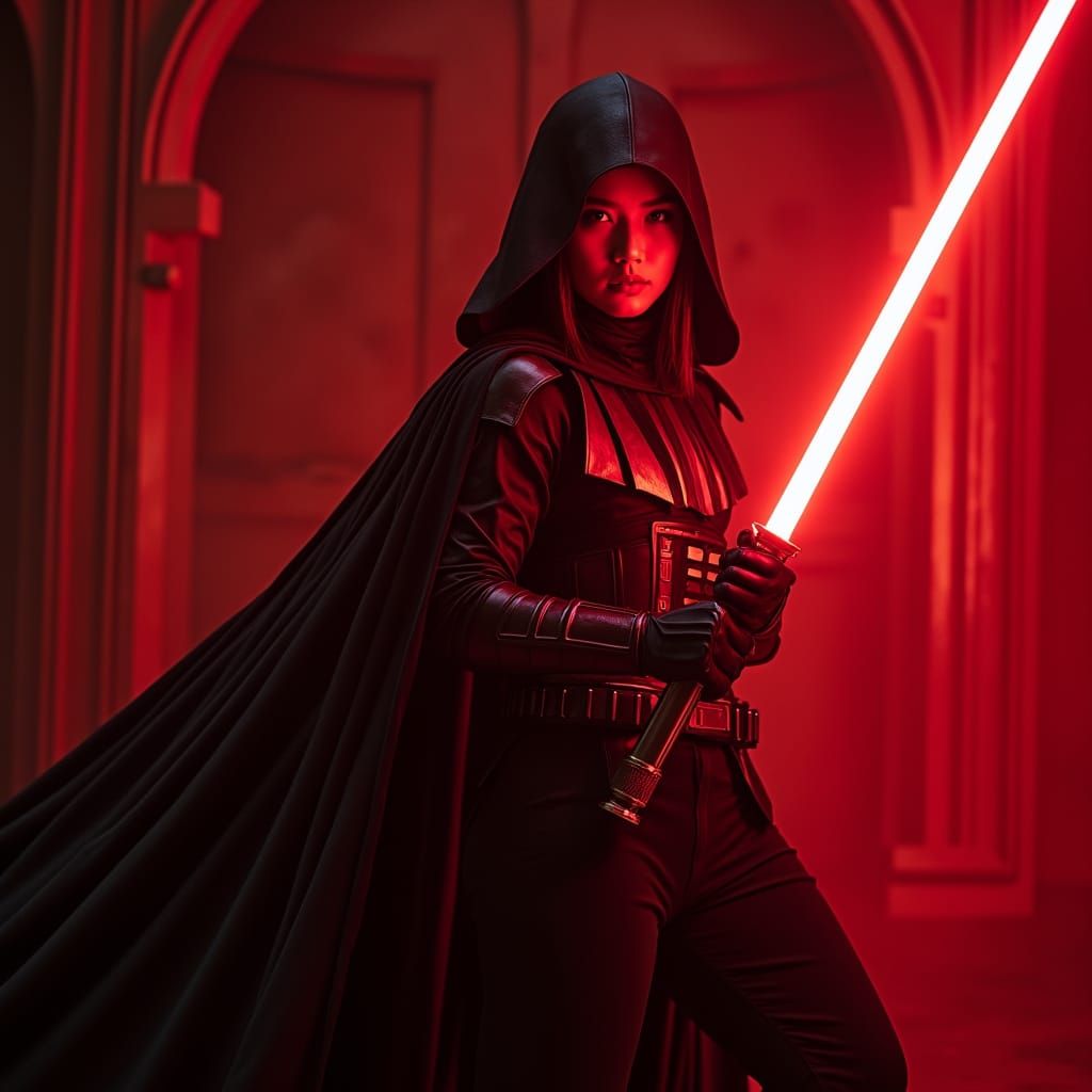 Guitarist Kanami as Sith Lord with Lightsaber
