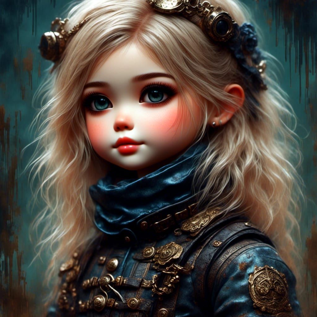 Dark Fantasy Navy Seal with Doe Eyes Portrait