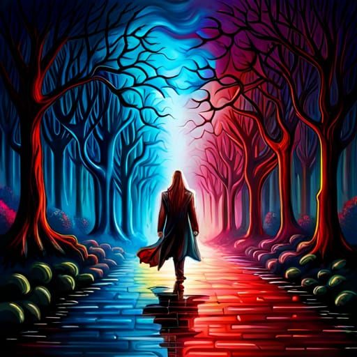 Psychedelic Vampire Fantasy in Neon Iridescent Colors