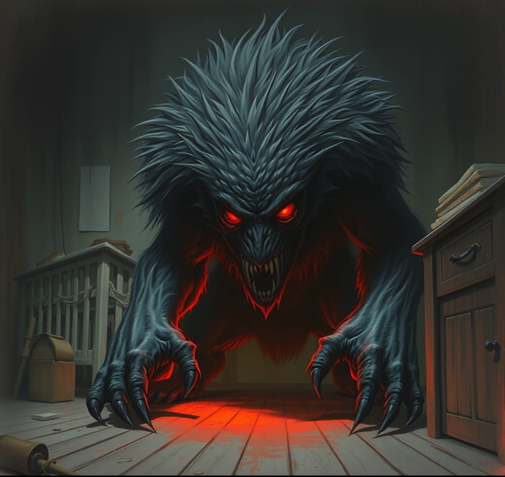 Glowing Beast Emerges from Darkness