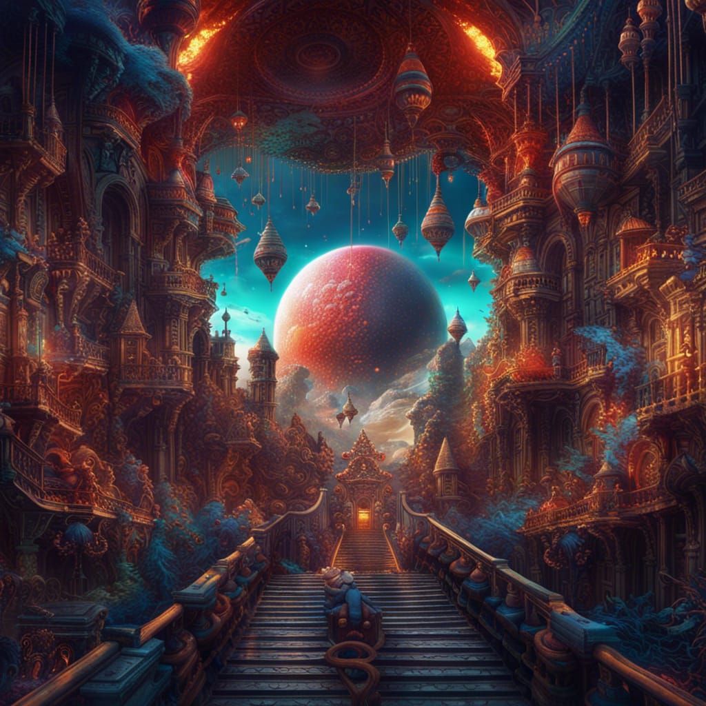 Fantastical Figure with Cheat Code Eyes, Matte Painting