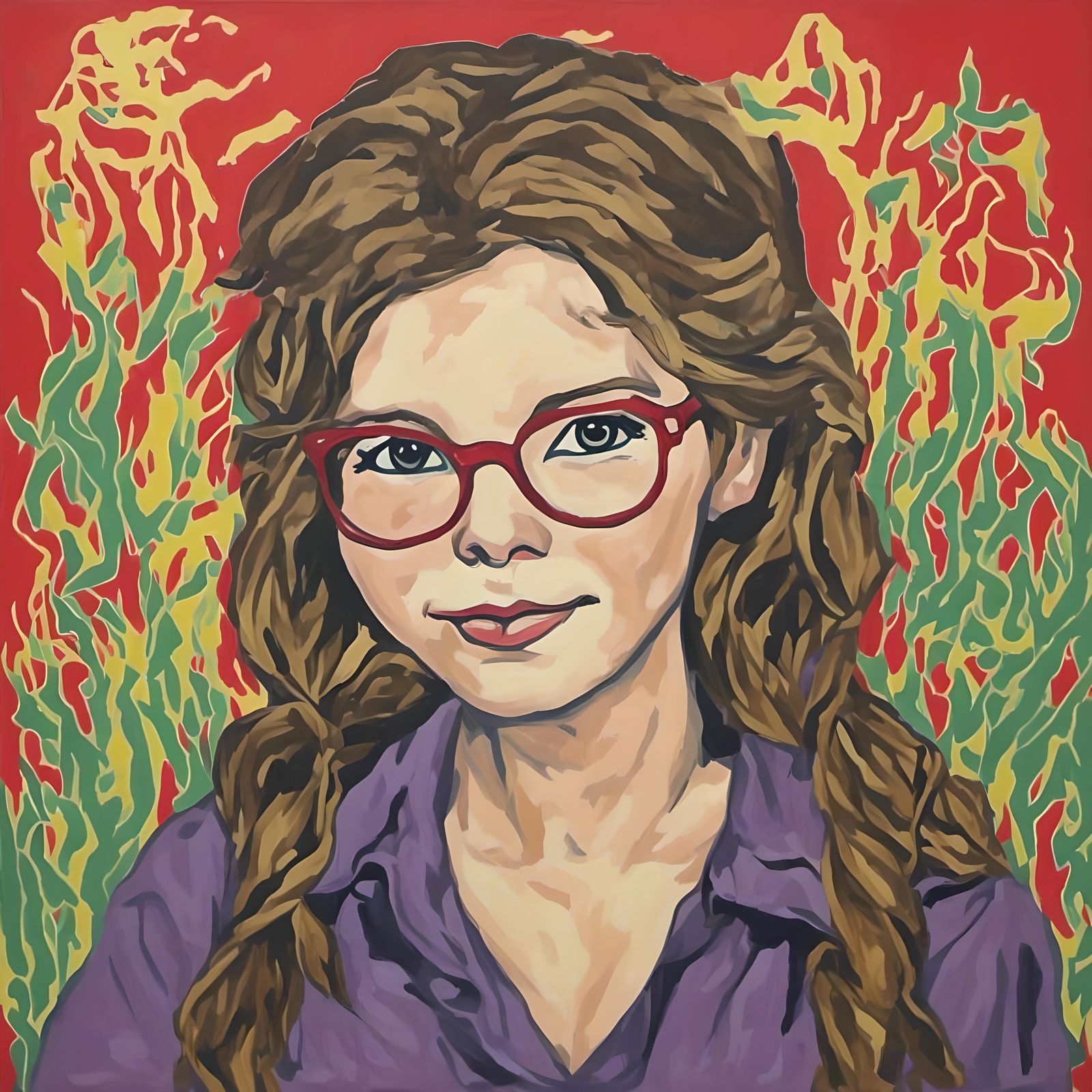 Farm Girl Portrait in Digital Art Style