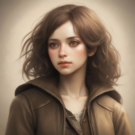 Girl in Sepia: Hyperdetailed Conceptual Art