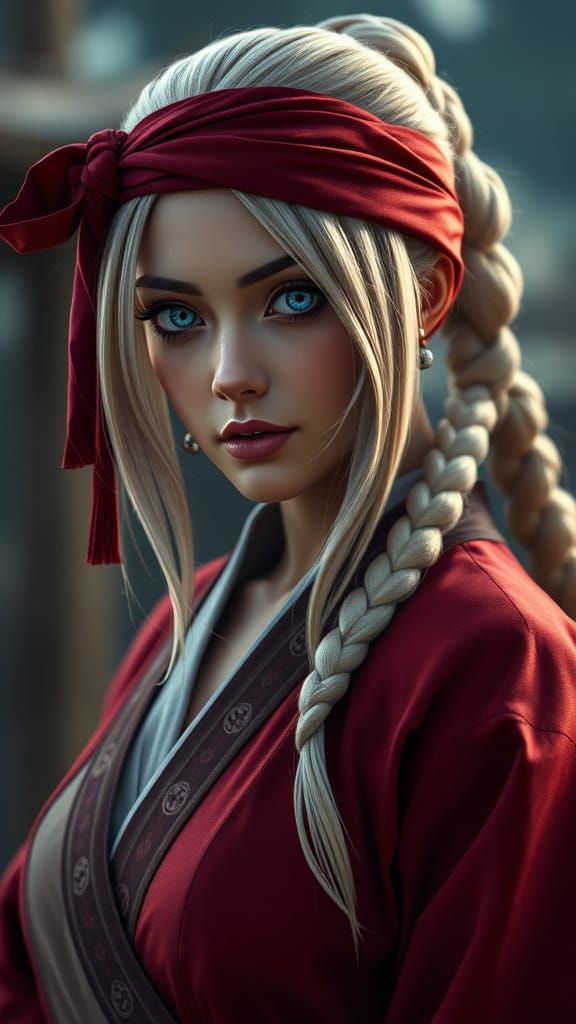 Tsunade Hokage Portrait: Photorealistic Anime Style