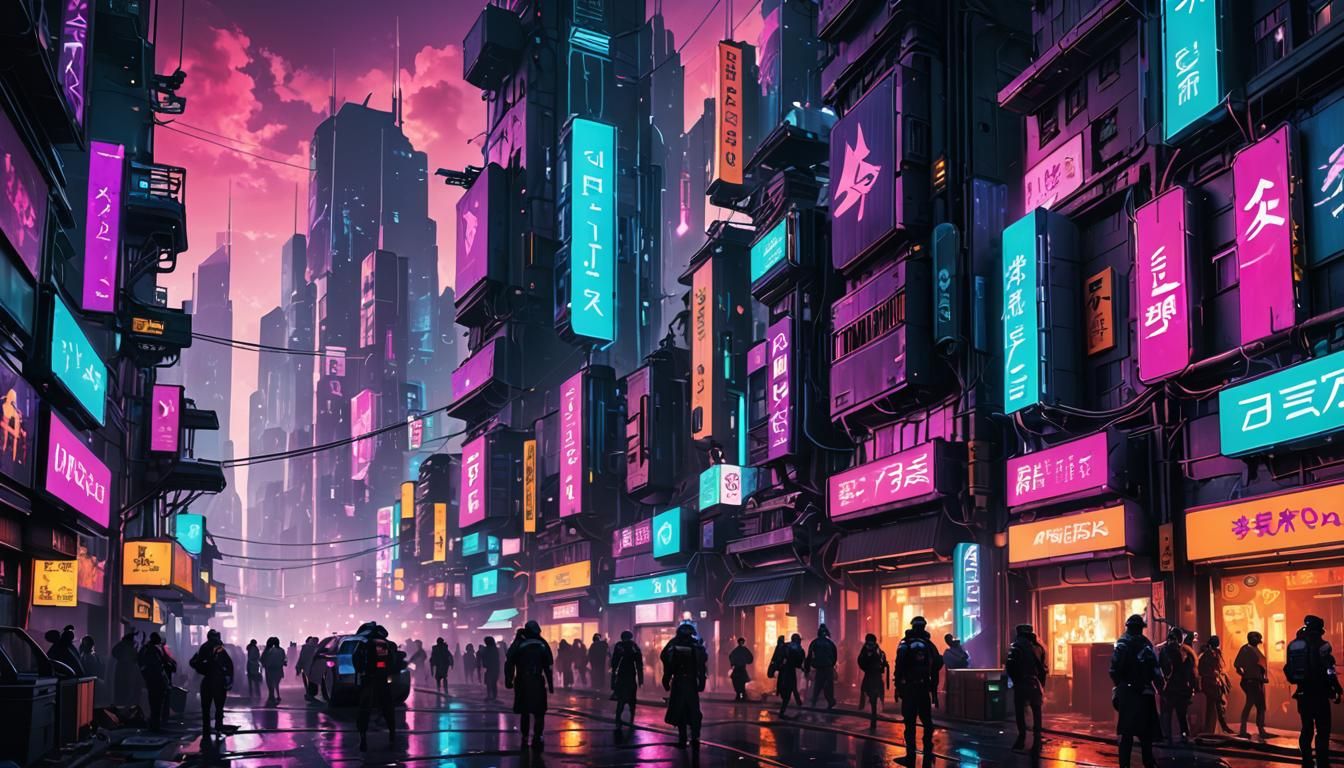 Vibrant Cyberpunk Cityscape Wallpaper