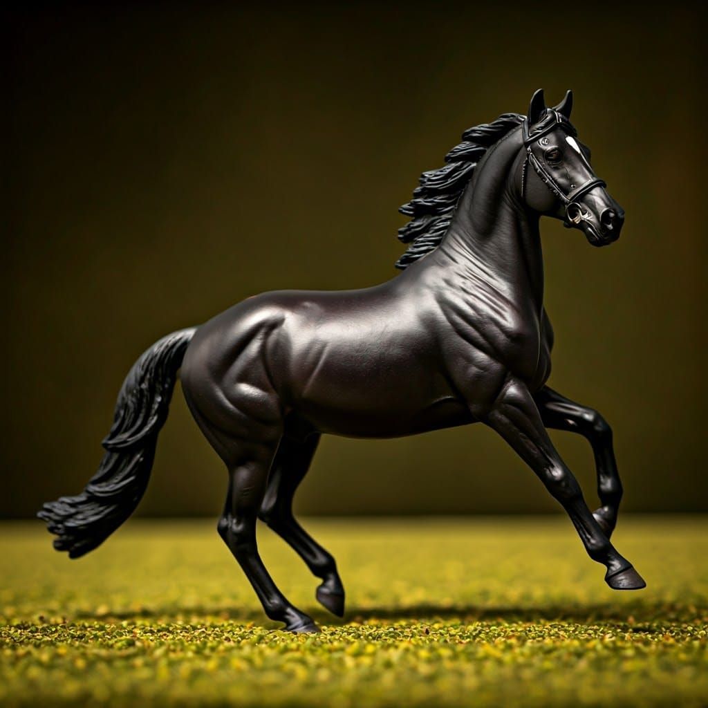 Hyperrealistic Black Hanoverian Horse Model in Stunning Deta...