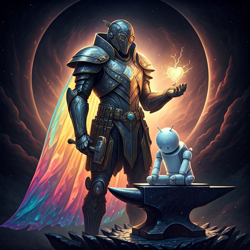 Legendary Warrior Inventor in Cosmic Armor