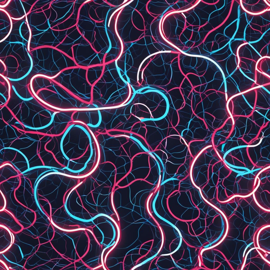 Abstract Neural Network in Synthwave Style