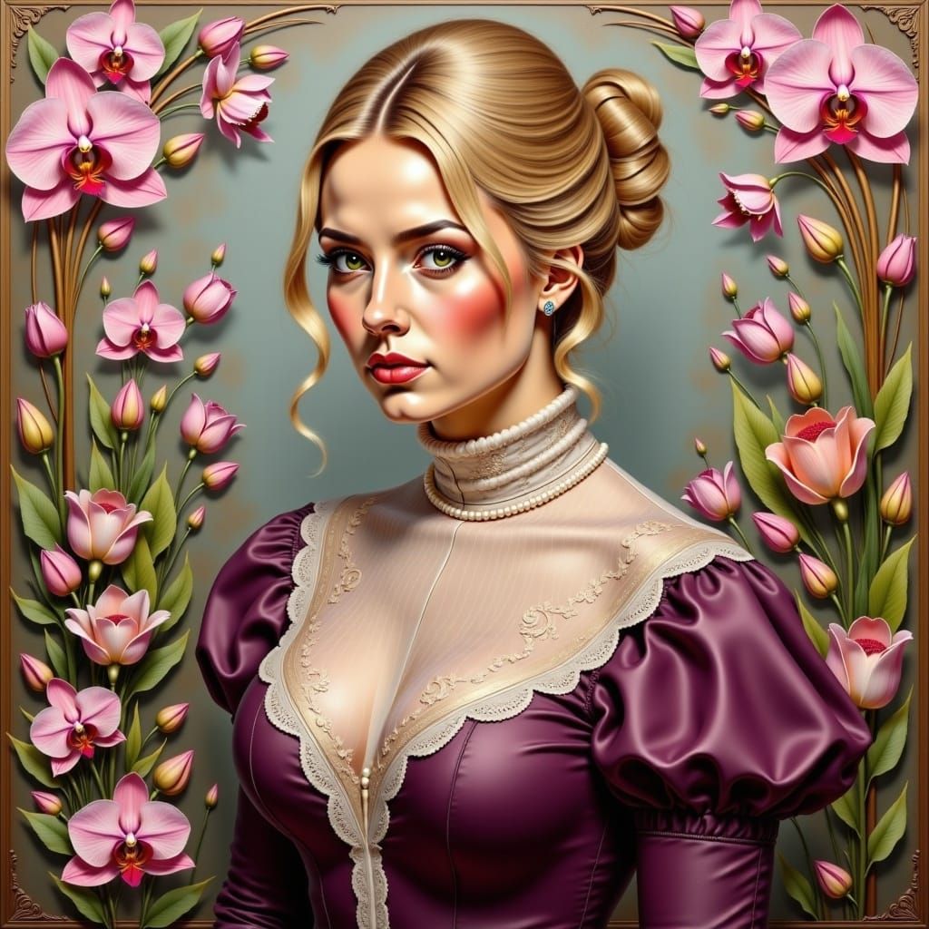 Victorian Beauty in a Whimsical Garden